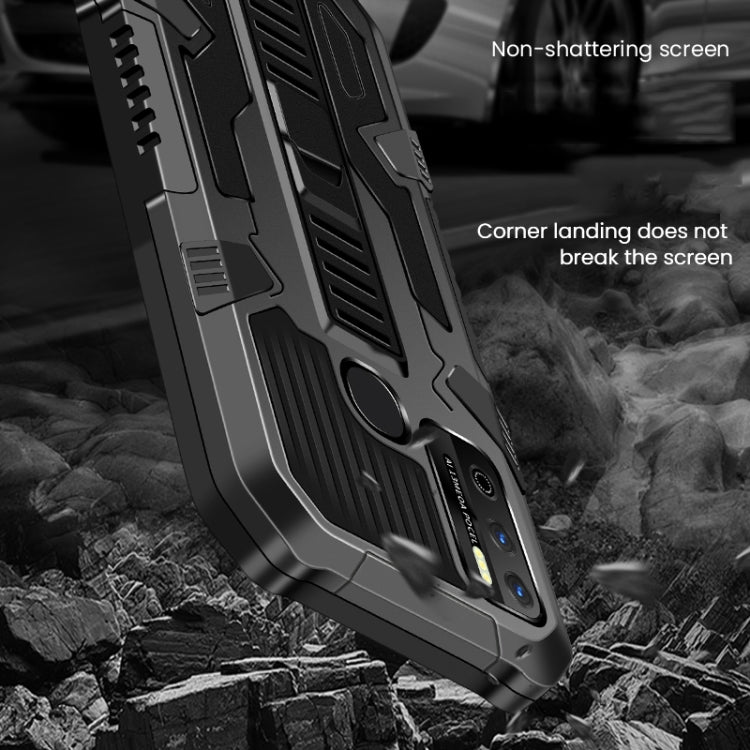 For OPPO Reno5 5G Vanguard Warrior All Inclusive Double-color Shockproof TPU + PC Protective Case with Holder