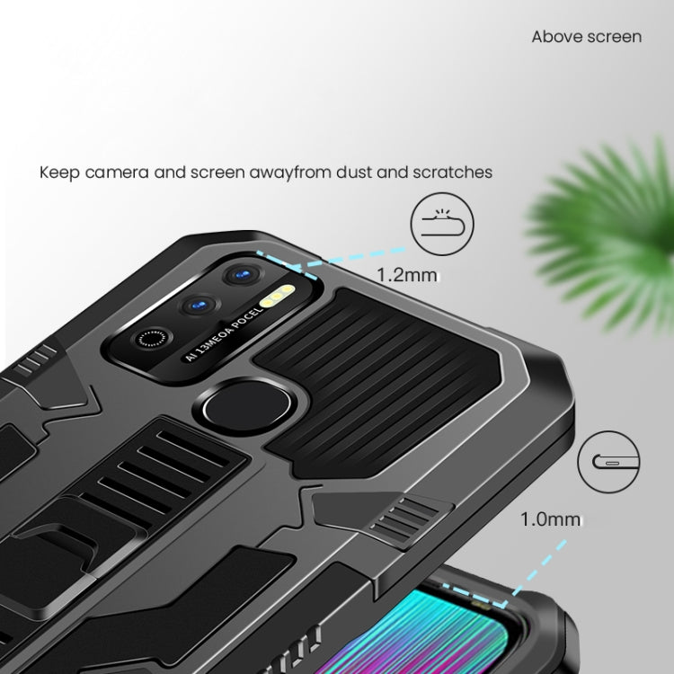 For OPPO Reno5 5G Vanguard Warrior All Inclusive Double-color Shockproof TPU + PC Protective Case with Holder