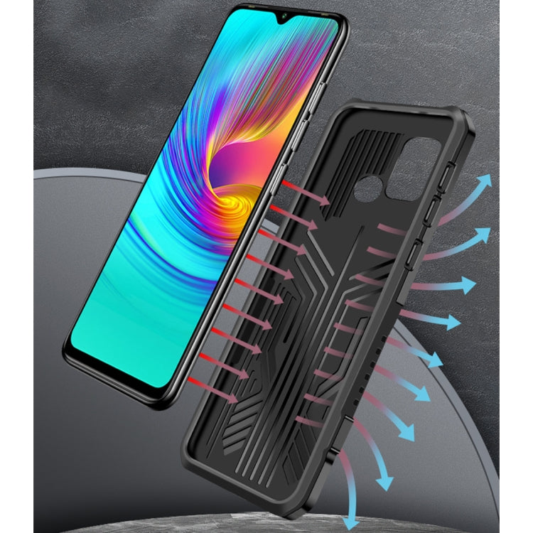 For OPPO Reno5 5G Vanguard Warrior All Inclusive Double-color Shockproof TPU + PC Protective Case with Holder