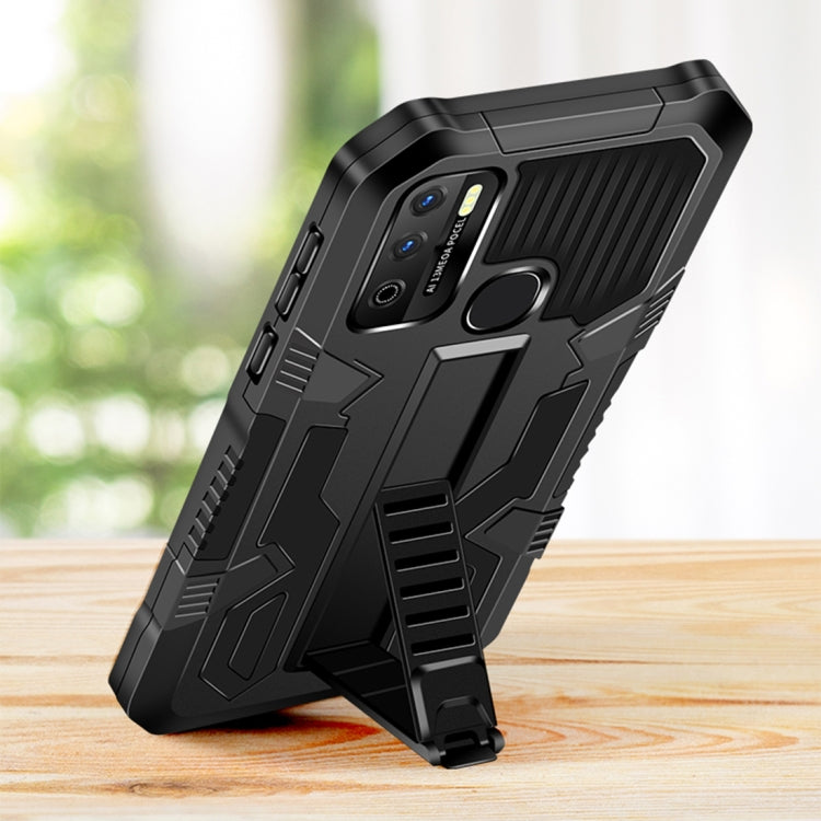 For OPPO Reno5 5G Vanguard Warrior All Inclusive Double-color Shockproof TPU + PC Protective Case with Holder