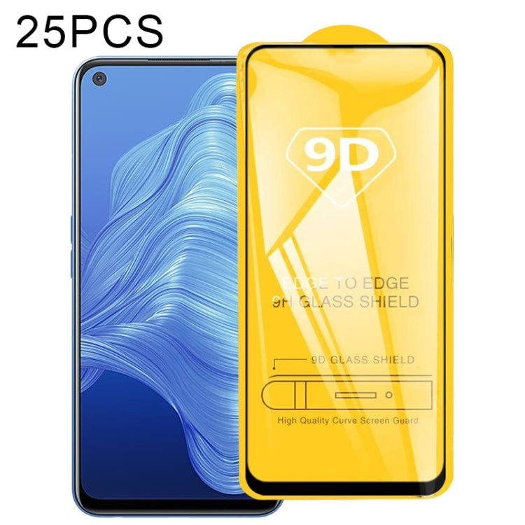 For OPPO Realme 7 25 PCS 9D Full Glue Full Screen Tempered Glass Film
