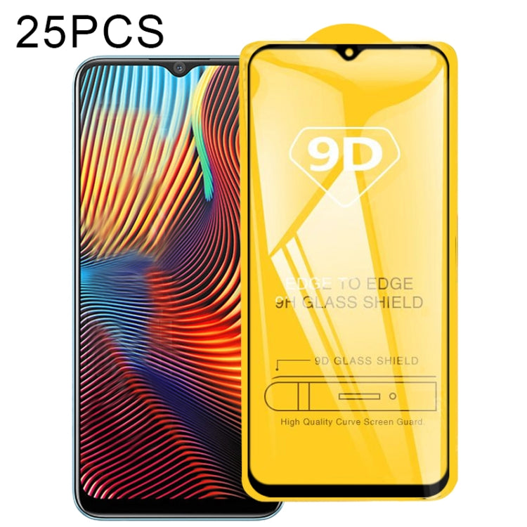 For OPPO Realme Narzo 20 25 PCS 9D Full Glue Full Screen Tempered Glass Film