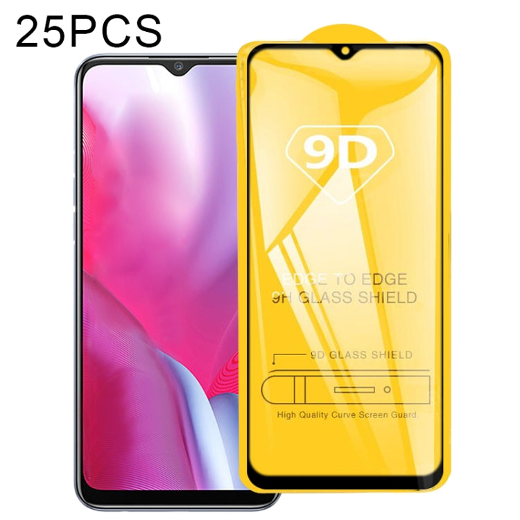 For OPPO Realme Narzo 20A 25 PCS 9D Full Glue Full Screen Tempered Glass Film