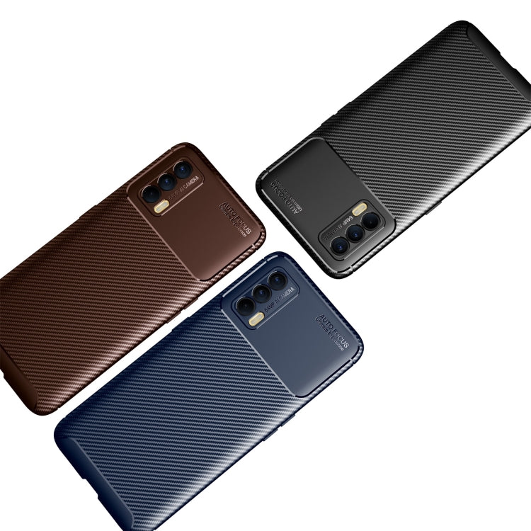 For OPPO Realme V15 Carbon Fiber Texture Shockproof TPU Case