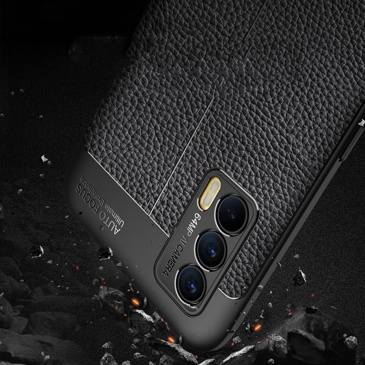 For OPPO Realme V15 Litchi Texture Shockproof TPU Case