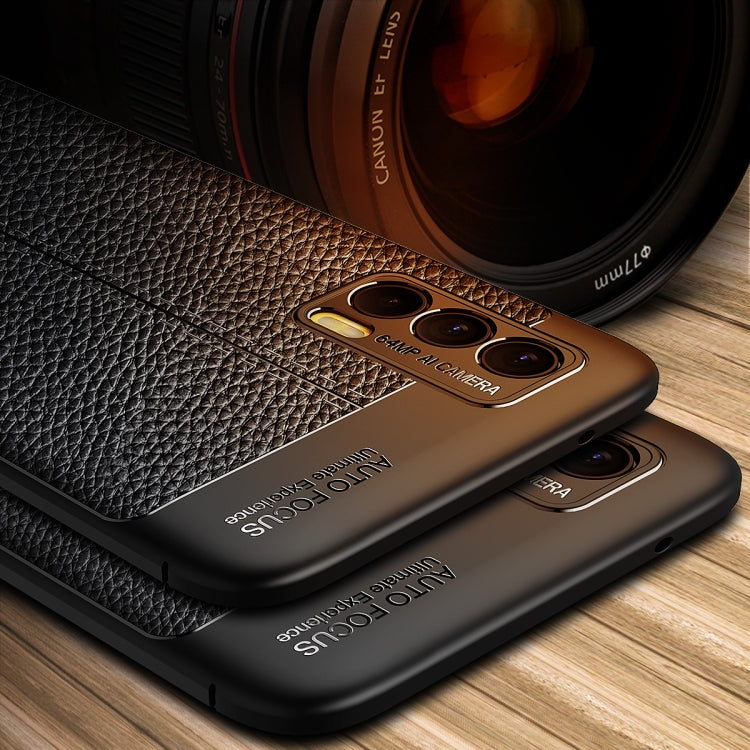 For OPPO Realme V15 Litchi Texture Shockproof TPU Case