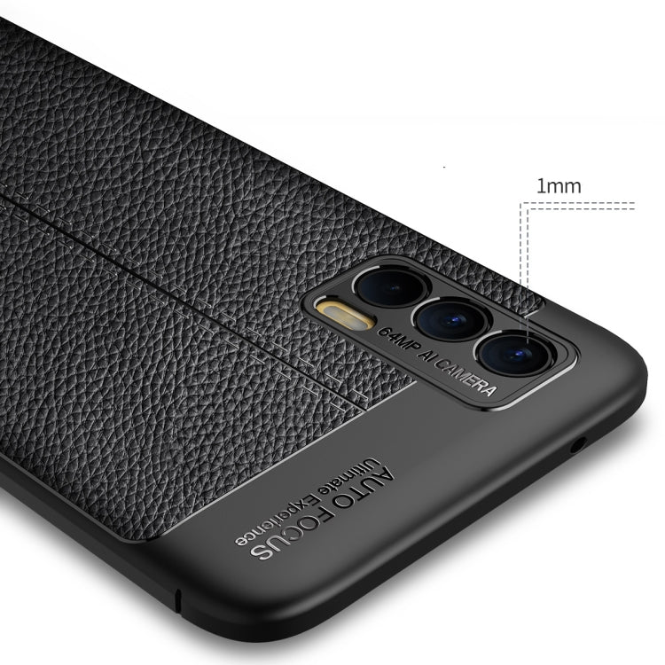 For OPPO Realme V15 Litchi Texture Shockproof TPU Case