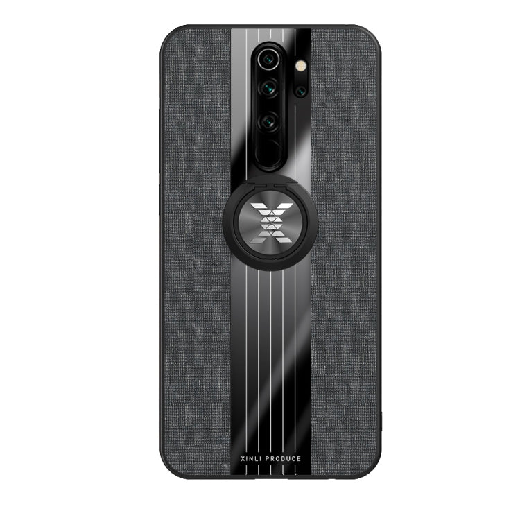 For Xiaomi Redmi Note 8 Pro XINLI Stitching Cloth Texture Shockproof TPU Protective Case with Ring Holder