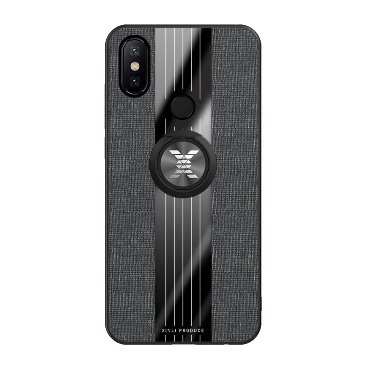 For Xiaomi Mi 6X / A2 XINLI Stitching Cloth Texture Shockproof TPU Protective Case with Ring Holder