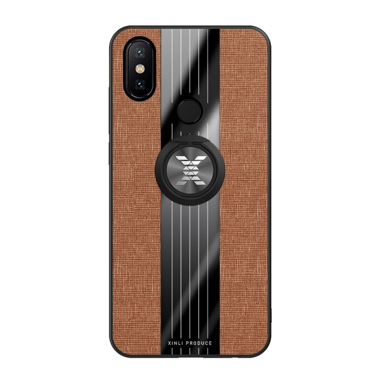 For Xiaomi Mi 6X / A2 XINLI Stitching Cloth Texture Shockproof TPU Protective Case with Ring Holder