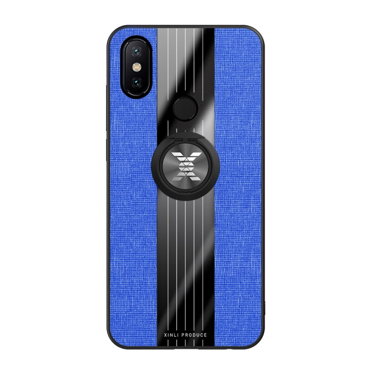 For Xiaomi Mi 6X / A2 XINLI Stitching Cloth Texture Shockproof TPU Protective Case with Ring Holder