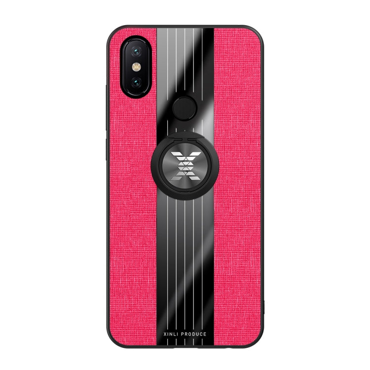 For Xiaomi Mi 6X / A2 XINLI Stitching Cloth Texture Shockproof TPU Protective Case with Ring Holder