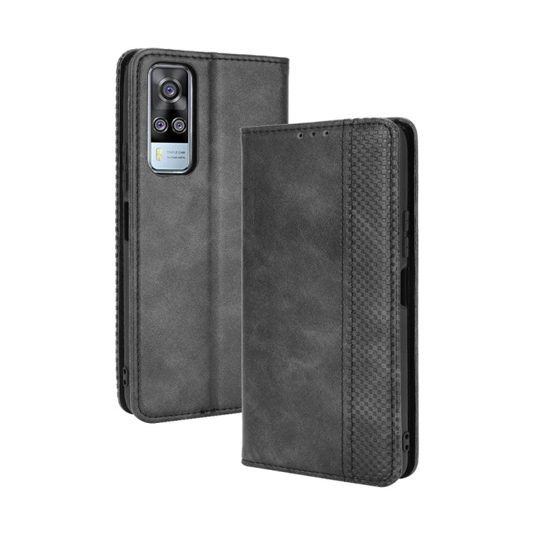 For vivo Y51A ( 2021) / Y51 (2020) Overseas Version (India / Southeast Asia) Magnetic Buckle Retro Crazy Horse Texture Horizontal Flip Leather Case with Holder & Card Slots & Photo Frame