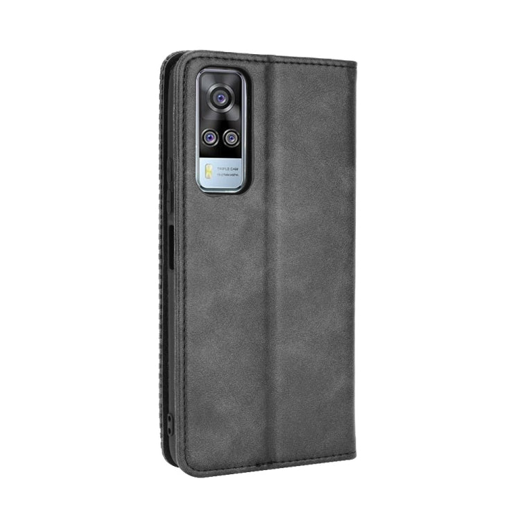For vivo Y51A ( 2021) / Y51 (2020) Overseas Version (India / Southeast Asia) Magnetic Buckle Retro Crazy Horse Texture Horizontal Flip Leather Case with Holder & Card Slots & Photo Frame