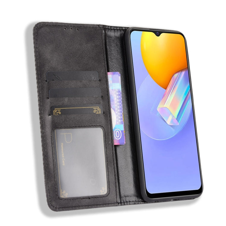 For vivo Y51A ( 2021) / Y51 (2020) Overseas Version (India / Southeast Asia) Magnetic Buckle Retro Crazy Horse Texture Horizontal Flip Leather Case with Holder & Card Slots & Photo Frame