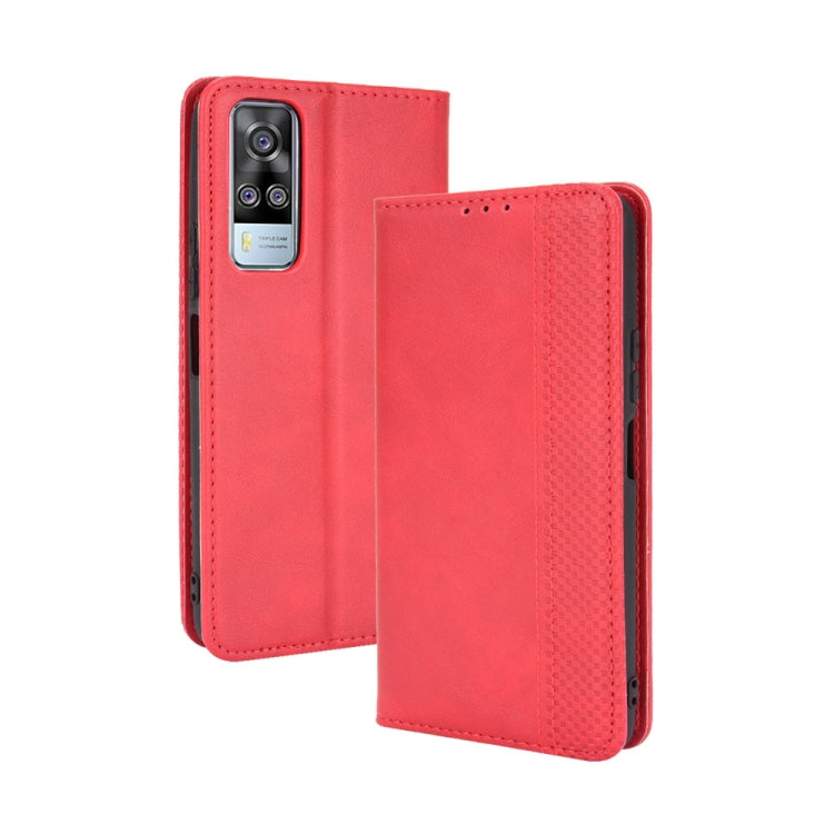 For vivo Y51A ( 2021) / Y51 (2020) Overseas Version (India / Southeast Asia) Magnetic Buckle Retro Crazy Horse Texture Horizontal Flip Leather Case with Holder & Card Slots & Photo Frame