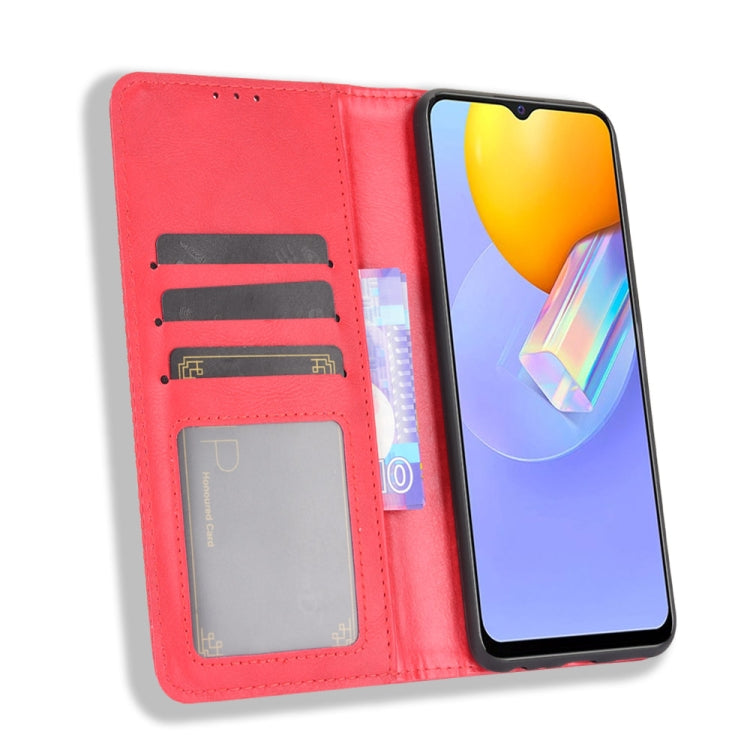 For vivo Y51A ( 2021) / Y51 (2020) Overseas Version (India / Southeast Asia) Magnetic Buckle Retro Crazy Horse Texture Horizontal Flip Leather Case with Holder & Card Slots & Photo Frame