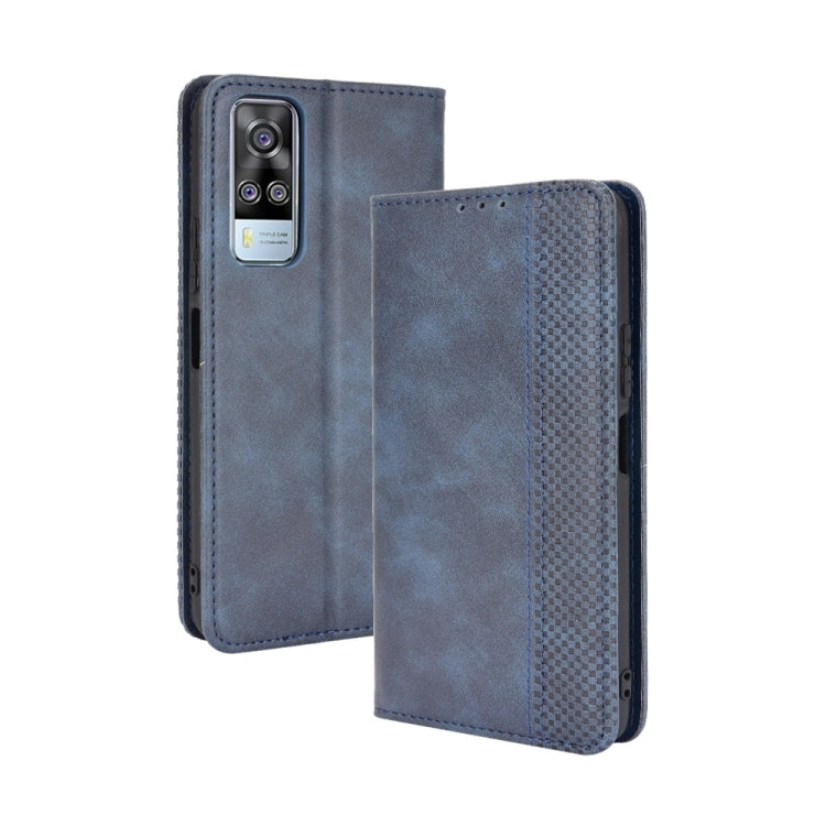 For vivo Y51A ( 2021) / Y51 (2020) Overseas Version (India / Southeast Asia) Magnetic Buckle Retro Crazy Horse Texture Horizontal Flip Leather Case with Holder & Card Slots & Photo Frame