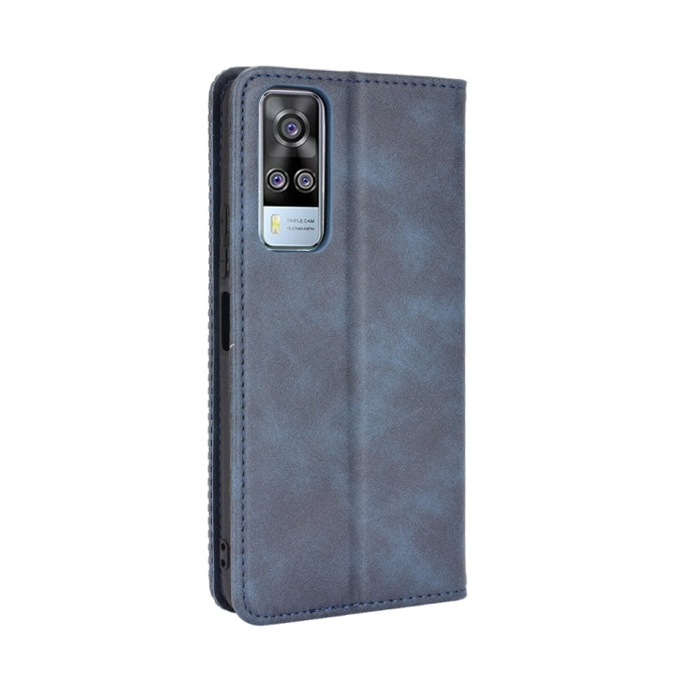 For vivo Y51A ( 2021) / Y51 (2020) Overseas Version (India / Southeast Asia) Magnetic Buckle Retro Crazy Horse Texture Horizontal Flip Leather Case with Holder & Card Slots & Photo Frame