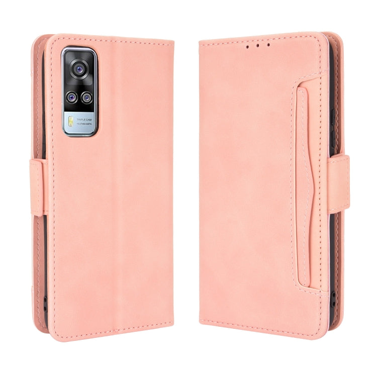 For vivo Y51A 2021 / Y51 2020 (Indian) Wallet Style Skin Feel Calf Pattern Leather Case with Separate Card Slots