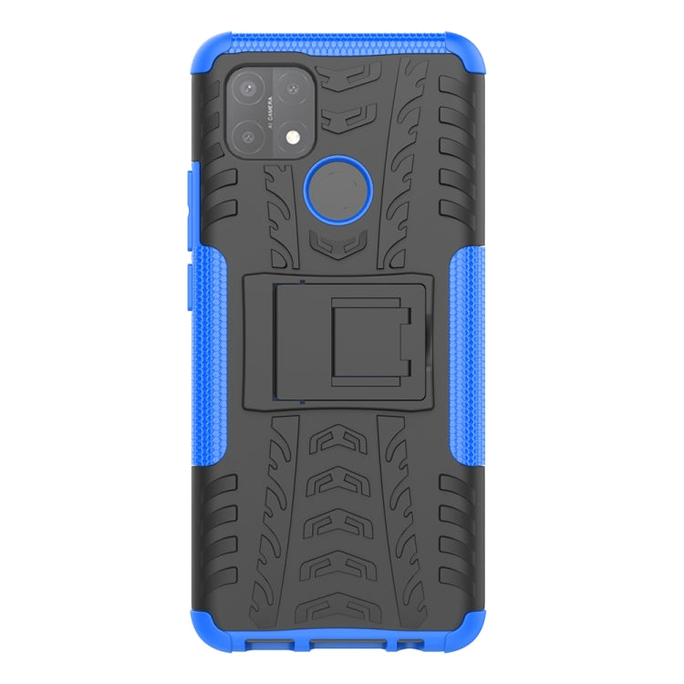 For OPPO A15 Tire Texture Shockproof TPU+PC Protective Case with Holder