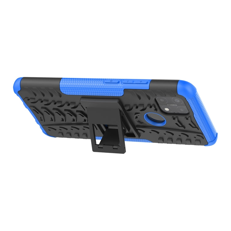 For OPPO A15 Tire Texture Shockproof TPU+PC Protective Case with Holder