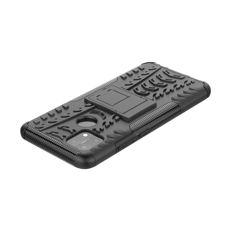 For OPPO A15 Tire Texture Shockproof TPU+PC Protective Case with Holder