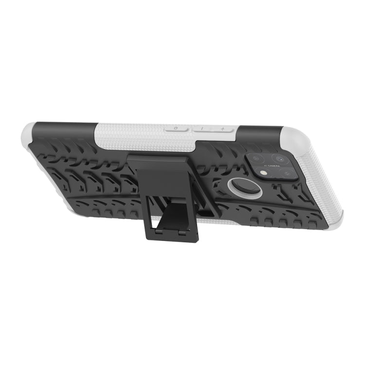 For OPPO A15 Tire Texture Shockproof TPU+PC Protective Case with Holder