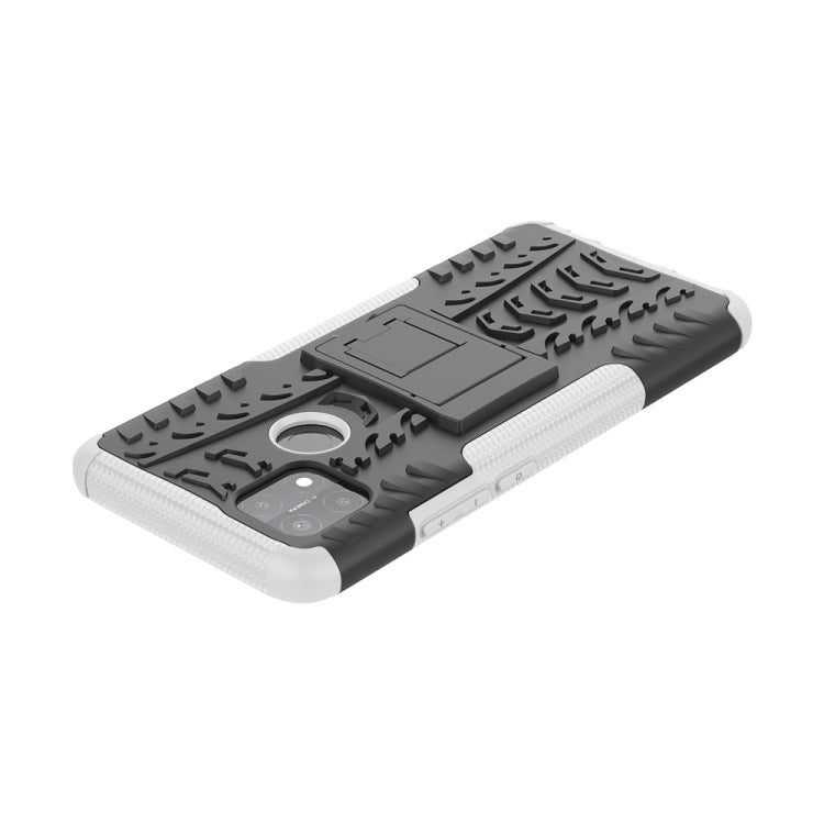 For OPPO A15 Tire Texture Shockproof TPU+PC Protective Case with Holder