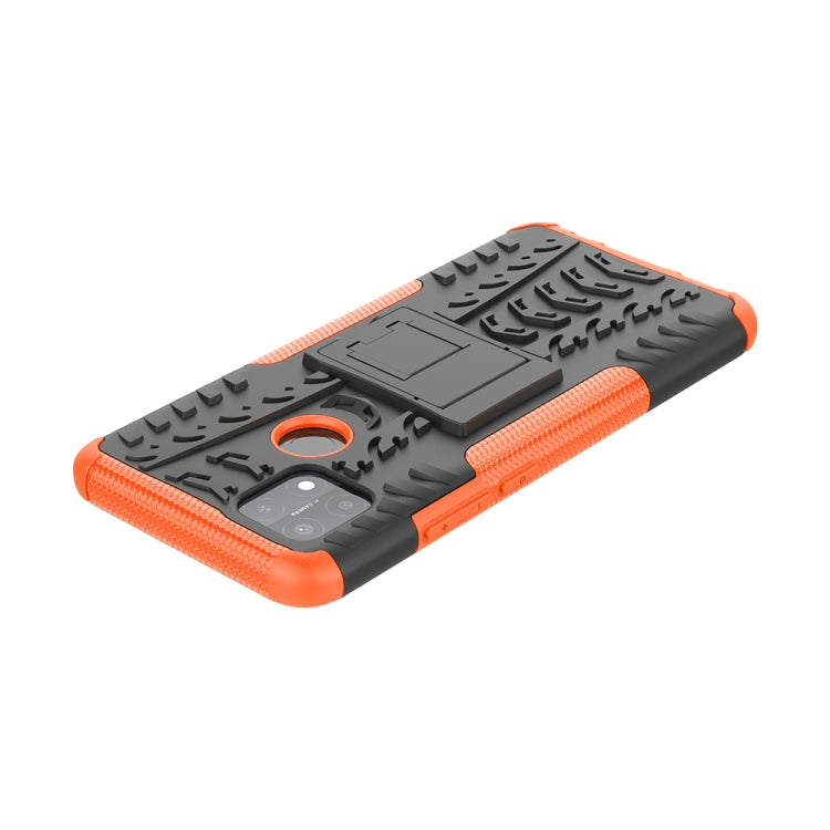 For OPPO A15 Tire Texture Shockproof TPU+PC Protective Case with Holder