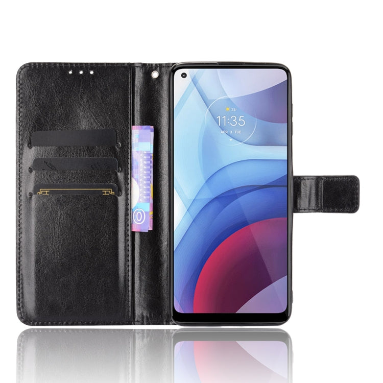 For Motorola Moto G Power 2021 Retro Crazy Horse Texture Horizontal Flip Leather Case with Holder & Card Slots & Lanyard