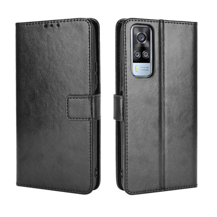 For vivo Y51A 2021 / Y51 2020 (Indian) Retro Crazy Horse Texture Horizontal Flip Leather Case with Holder & Card Slots & Lanyard
