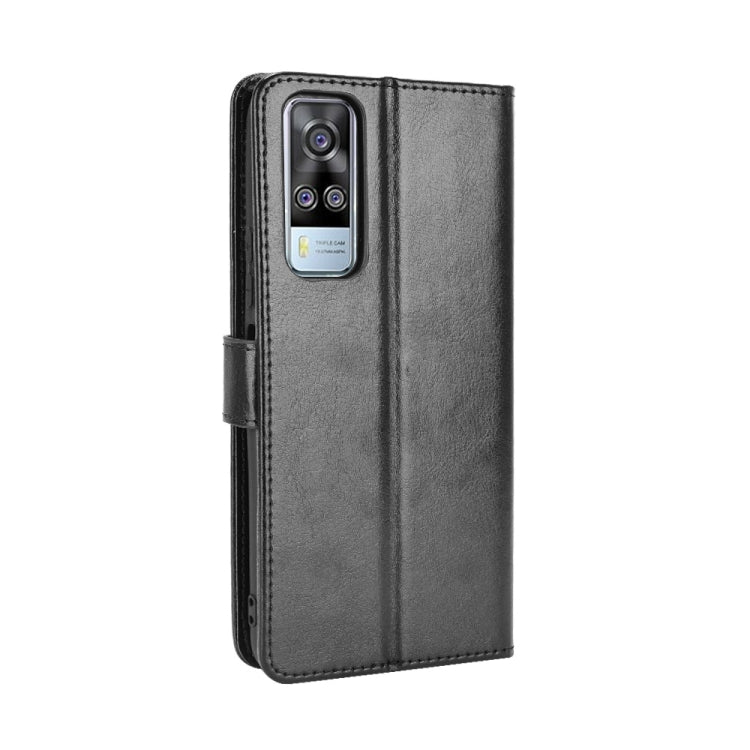For vivo Y51A 2021 / Y51 2020 (Indian) Retro Crazy Horse Texture Horizontal Flip Leather Case with Holder & Card Slots & Lanyard