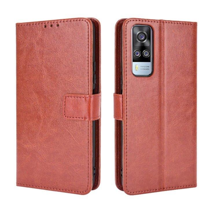 For vivo Y51A 2021 / Y51 2020 (Indian) Retro Crazy Horse Texture Horizontal Flip Leather Case with Holder & Card Slots & Lanyard