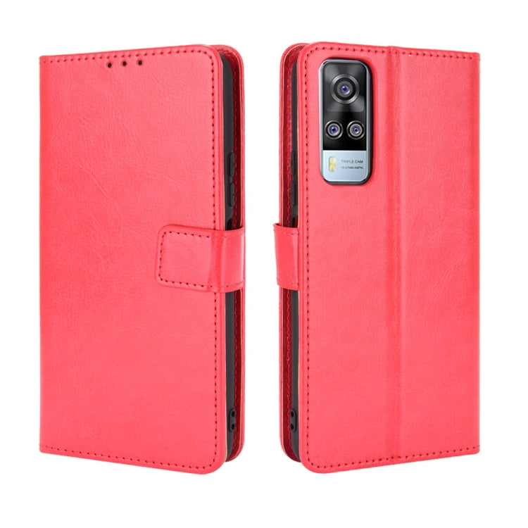 For vivo Y51A 2021 / Y51 2020 (Indian) Retro Crazy Horse Texture Horizontal Flip Leather Case with Holder & Card Slots & Lanyard