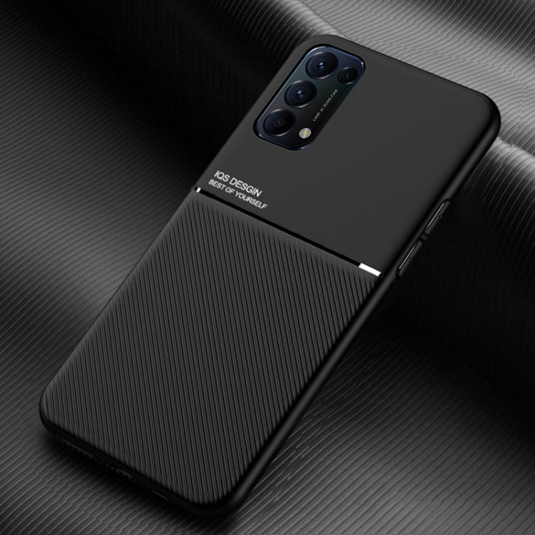 For OPPO Reno5 Pro 5G Classic Tilt Strip Grain Magnetic Shockproof PC + TPU Case