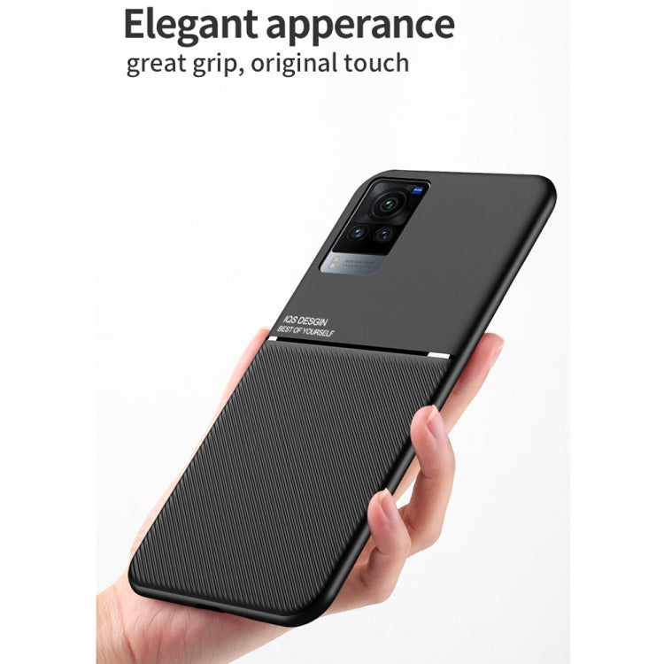 For vivo X60 5G Classic Tilt Strip Grain Magnetic Shockproof PC + TPU Case