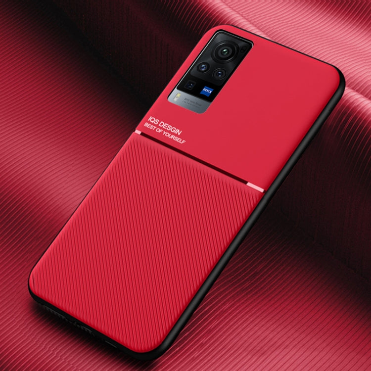 For vivo X60 Pro 5G Classic Tilt Strip Grain Magnetic Shockproof PC + TPU Case