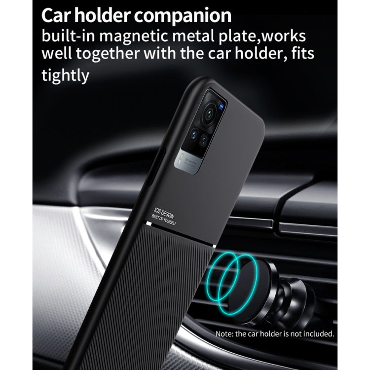 For vivo X60 Pro 5G Classic Tilt Strip Grain Magnetic Shockproof PC + TPU Case