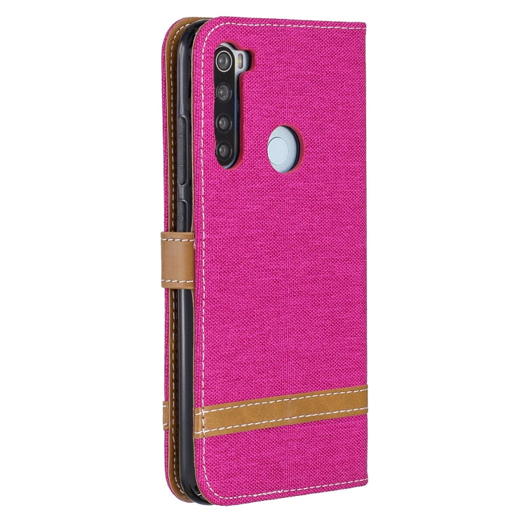 For Xiaomi Redmi Note 8 Color Matching Denim Texture Horizontal Flip Leather Case with Holder & Card Slots & Wallet & Lanyard
