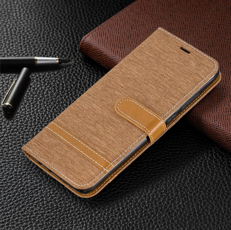 For Xiaomi Redmi Note 8 Pro Color Matching Denim Texture Horizontal Flip Leather Case with Holder & Card Slots & Wallet & Lanyard