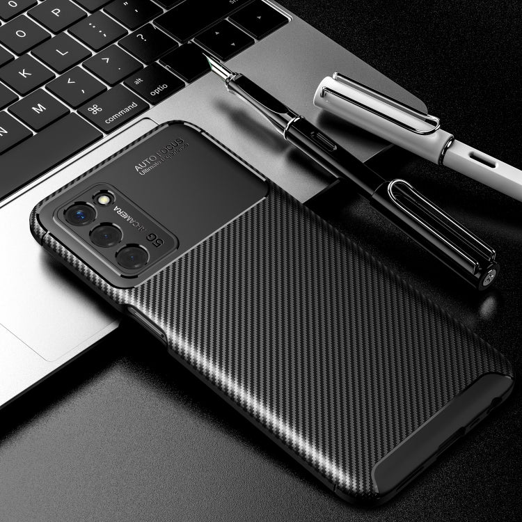 For OPPO A55 5G Carbon Fiber Texture Shockproof TPU Case