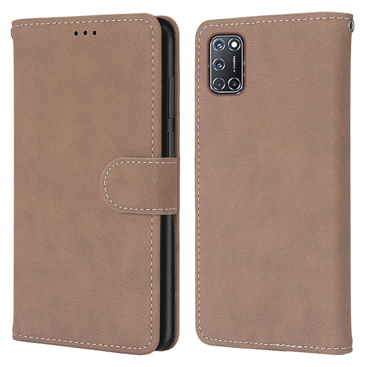 For OPPO A52 / A92 / A72 Retro Frosted Horizontal Flip PU Leather Case with Holder & Card Slots & Wallet & Photo Frame