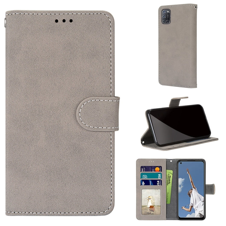 For OPPO A52 / A92 / A72 Retro Frosted Horizontal Flip PU Leather Case with Holder & Card Slots & Wallet & Photo Frame