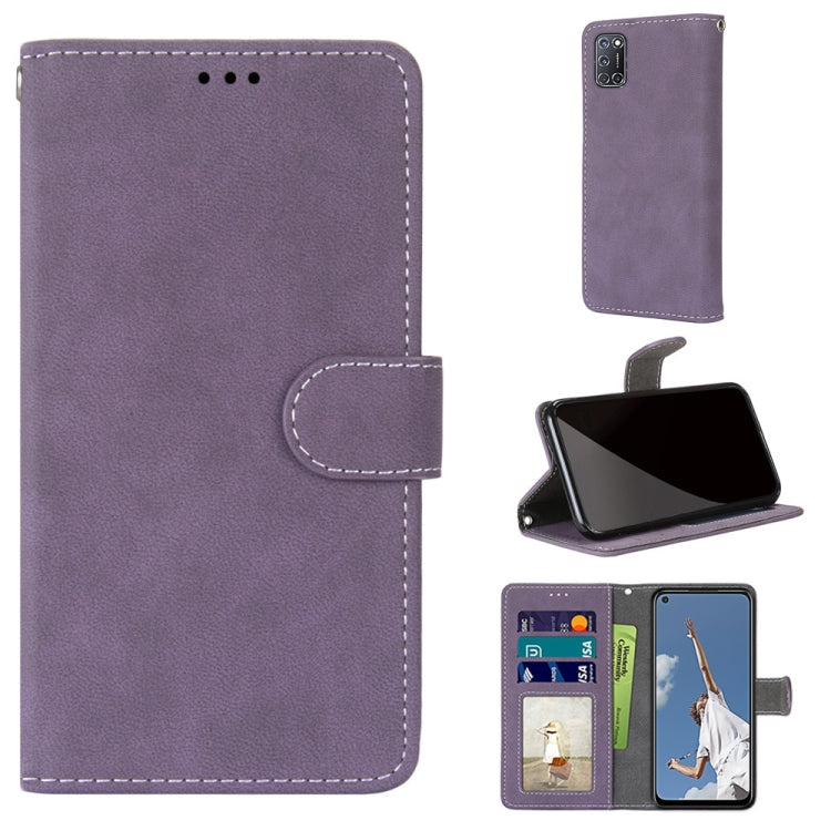 For OPPO A52 / A92 / A72 Retro Frosted Horizontal Flip PU Leather Case with Holder & Card Slots & Wallet & Photo Frame