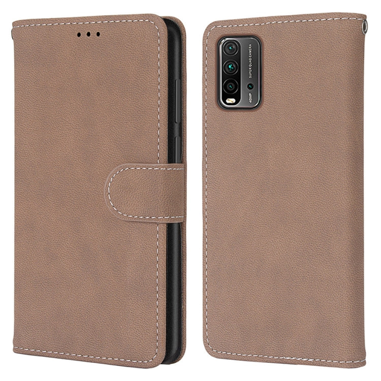For Xiaomi Redmi 9 Power / Note 9 4G Retro Frosted Horizontal Flip PU Leather Case with Holder & Card Slots & Wallet & Photo Frame