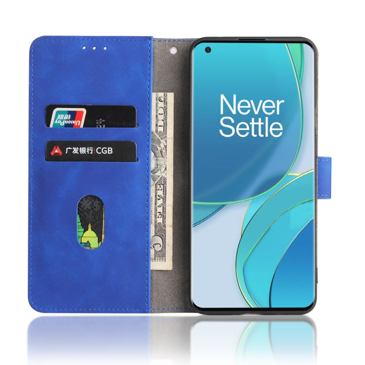 For OnePlus 9 Pro Solid Color Skin Feel Magnetic Buckle Horizontal Flip Calf Texture PU Leather Case with Holder & Card Slots & Wallet