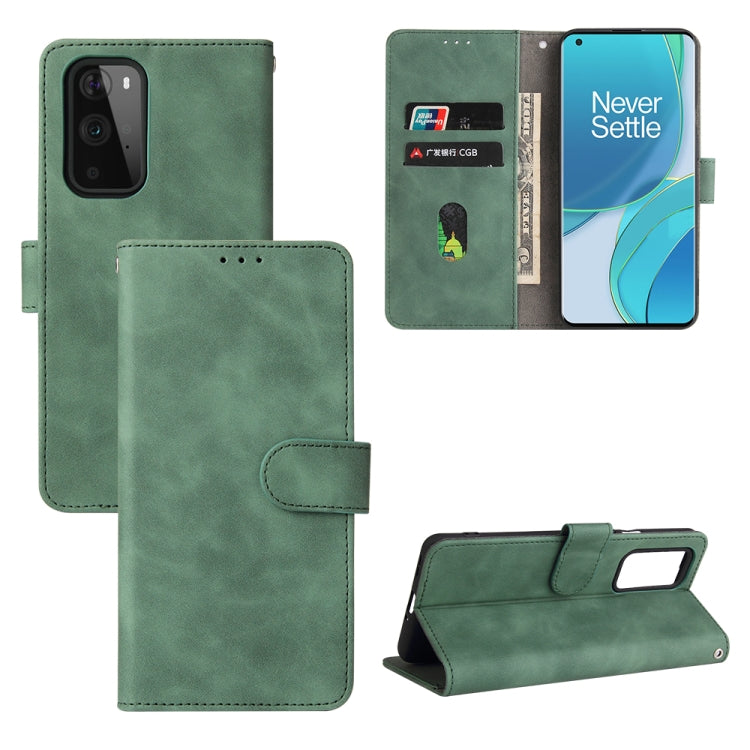 For OnePlus 9 Pro Solid Color Skin Feel Magnetic Buckle Horizontal Flip Calf Texture PU Leather Case with Holder & Card Slots & Wallet