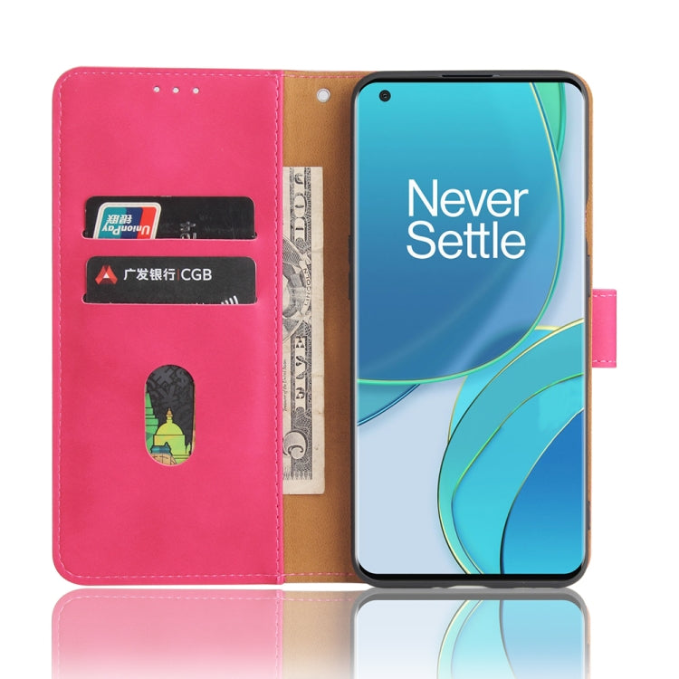 For OnePlus 9 Pro Solid Color Skin Feel Magnetic Buckle Horizontal Flip Calf Texture PU Leather Case with Holder & Card Slots & Wallet