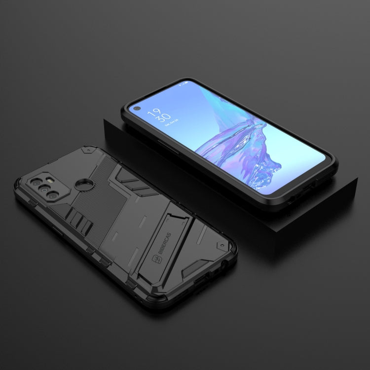 For OPPO A53 4G Punk Armor 2 in 1 PC + TPU Shockproof Case with Invisible Holder
